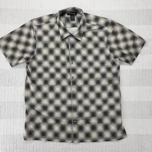 Kenneth Cole New York Men XL Geometric Print Short Sleeve Button Down Shirt NWOT